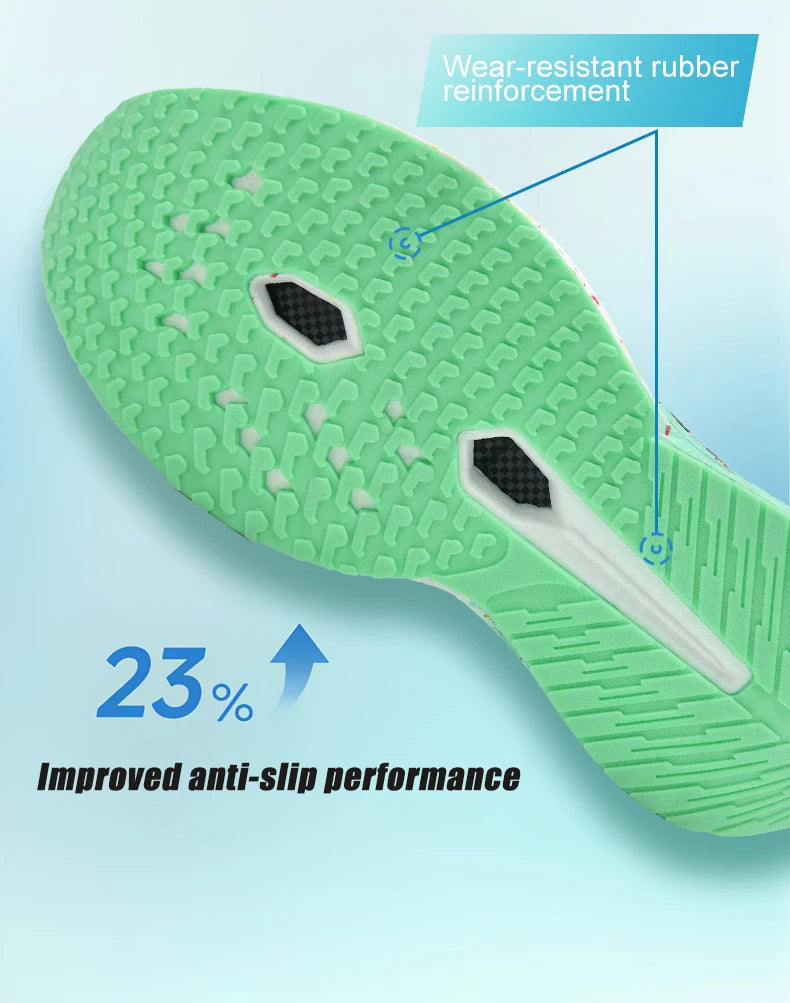 New Carbon Plate Men's Running Shoe Night Fluorescent Cushioning Sneakers Women Lace-Up Lightweight Casual Shoes Jog Shoes