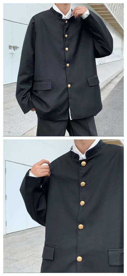 Spring Men's Casual Jacket Small Suit Japanese Style DK Uniform Student Coat Gakuran Youth Fashion Clothing