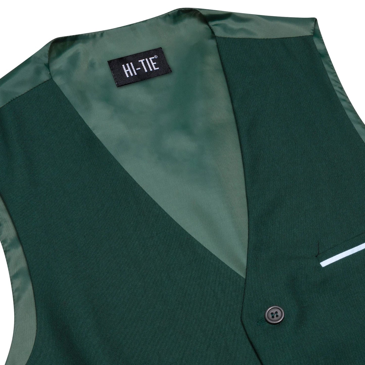 Men's Vest Elegant Green Waistcoat Necktie Handkerchief Cufflinks Sets for Male Wedding Business Party Designer Gift