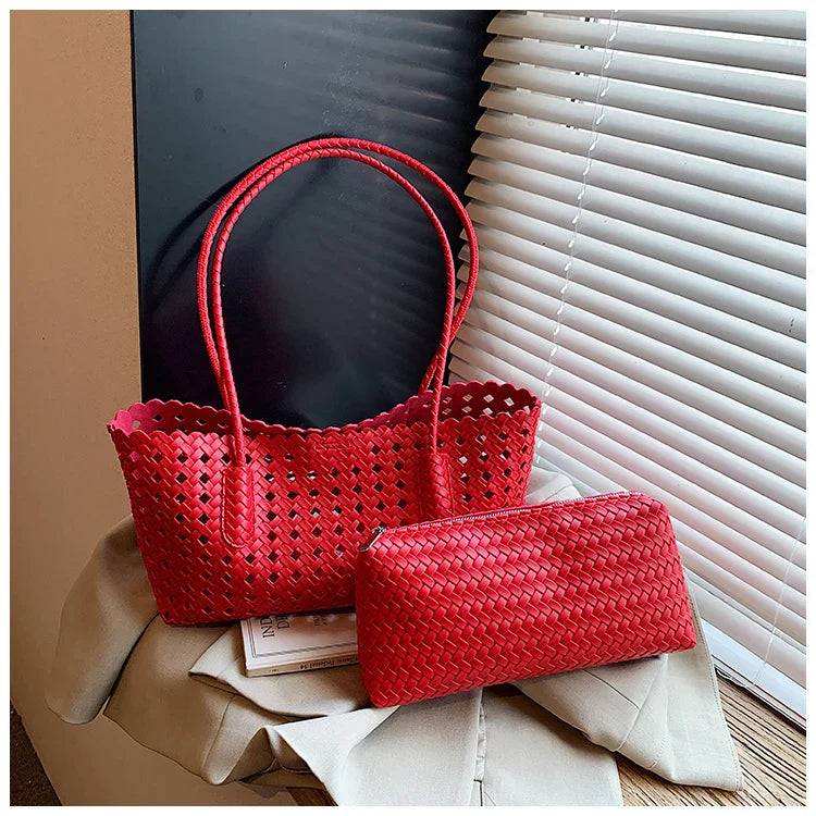 Fashion Woman Shoulder Bags for Women 2026 Brand Luxury Designer Bag Female Totes Purses Ladies Woven Shoulder Handbag Summer