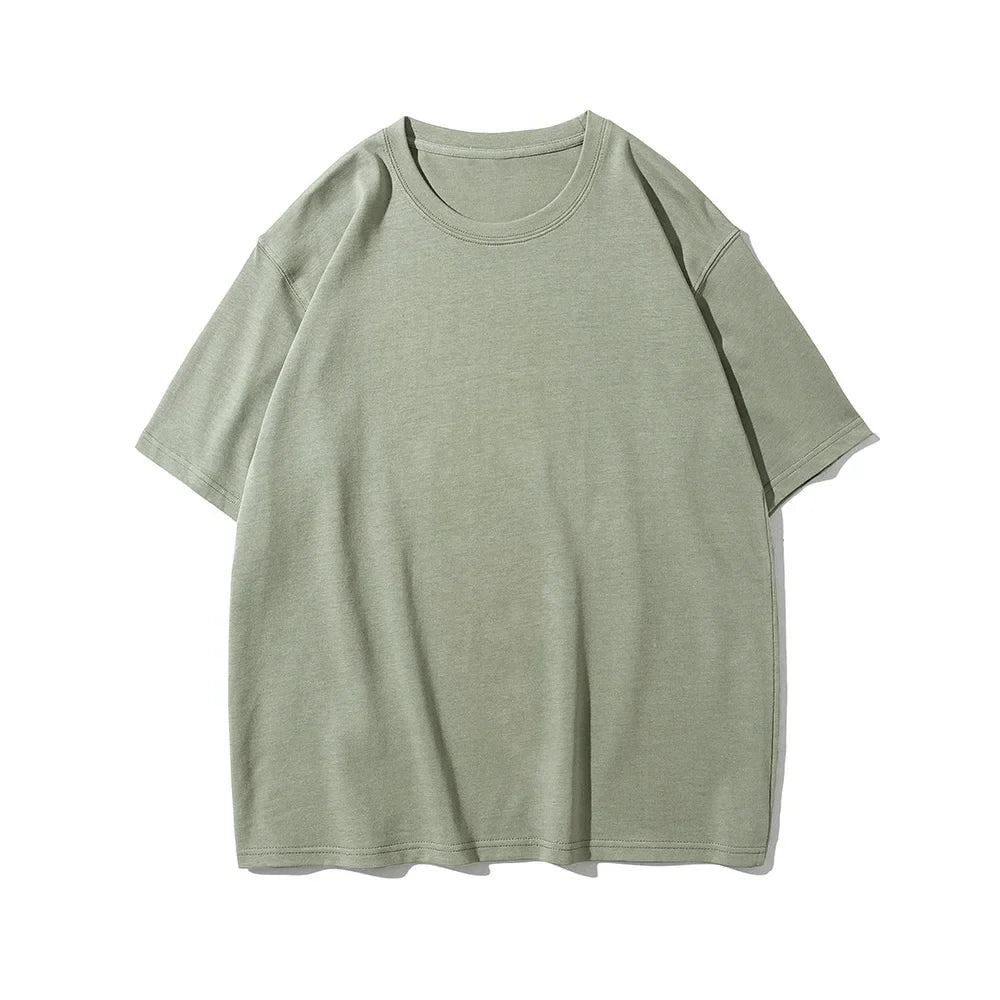 Men's Oversized T-Shirt 9.9oz 280 Grams Heavy High Quality Short Sleeve Cotton Tee Solid Color Unisex Streetwear