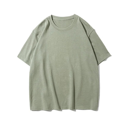 Men's Oversized T-Shirt 9.9oz 280 Grams Heavy High Quality Short Sleeve Cotton Tee Solid Color Unisex Streetwear