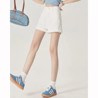 Summer Female Classic Korean Thin Jeans Women Fashion High Waist Short Pants Hot Sale Girls Casual Denim Shorts