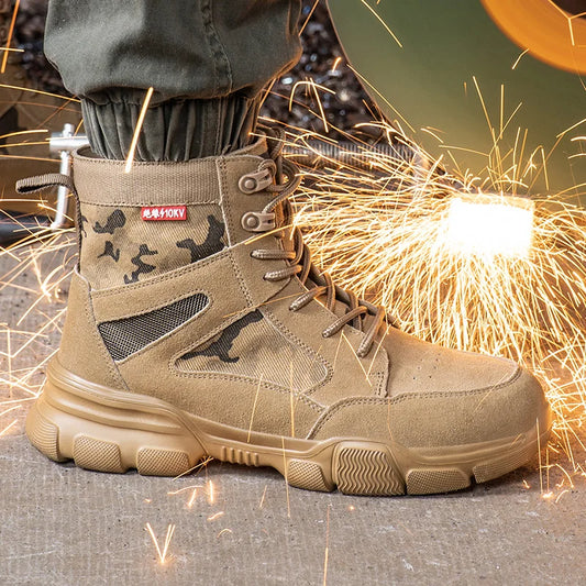 Sneakers  Indestructible Shoes Work Safety Shoes With Steel Toe Cap Puncture-Proof Male Security Protective Shoes Tactical Boots