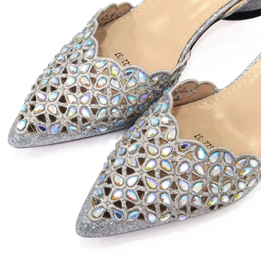 2023 Royal Blue Noble Three-Dimensional Bag With Elegant High Heels Shoes Italian Popular Design African Ladies Shoes Bag Set