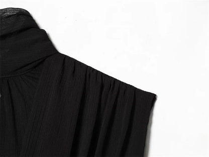 Women's Top 2026 New Spring Summer Fashion Black Sleeveless Pleated Top for Women Casaul Chic Women Top