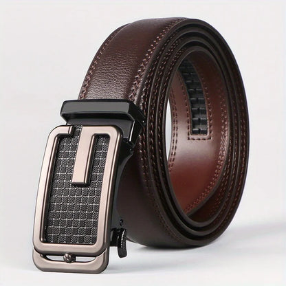 Versatile Men's Leather Belt With Micro Adjustable Feature, Ideal For Dressing Up Any Outfit, Great Gift Option For Any Occasion