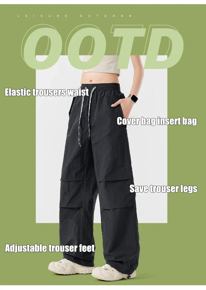 Summer Women Pant Outdoor Waterproof Hiking Pant Men Windproof Pant Adjustable Cuffs Cargo Trousers Lightweight Fishing Trousers