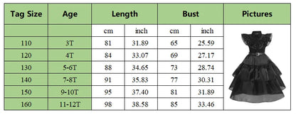 Girls Halloween Cosplay Costume Black Gothic Clothes Costume Kids Carnival Fancy Dress Up