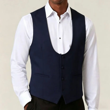 Men Vest White Solid Single Breasted Waistcoat For Business Wedding Banquet Party Prom Business Daily Casual Men Suit Vest