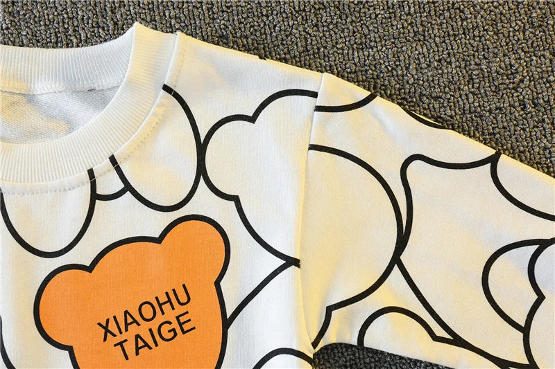 New Spring Autumn Baby Girl Clothes Children Boys Fashion Cartoon T-Shirt Pants 2Pcs/Sets Toddler Sports Costume Kids Tracksuits