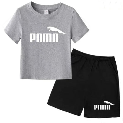 Des vêtements esthétiques pour les enfants de 3 à 12 ans, T-shirt imprimé avec des lettres, blouse à manches courtes et pantalon