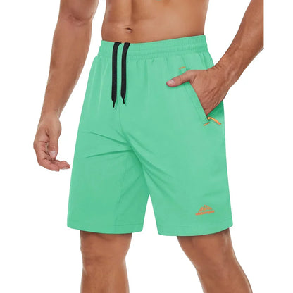 Quick Dry Athletic Running Shorts with Zipper Pockets Men's Summer Shorts for Gym Training Workout Hiking Casual Shorts