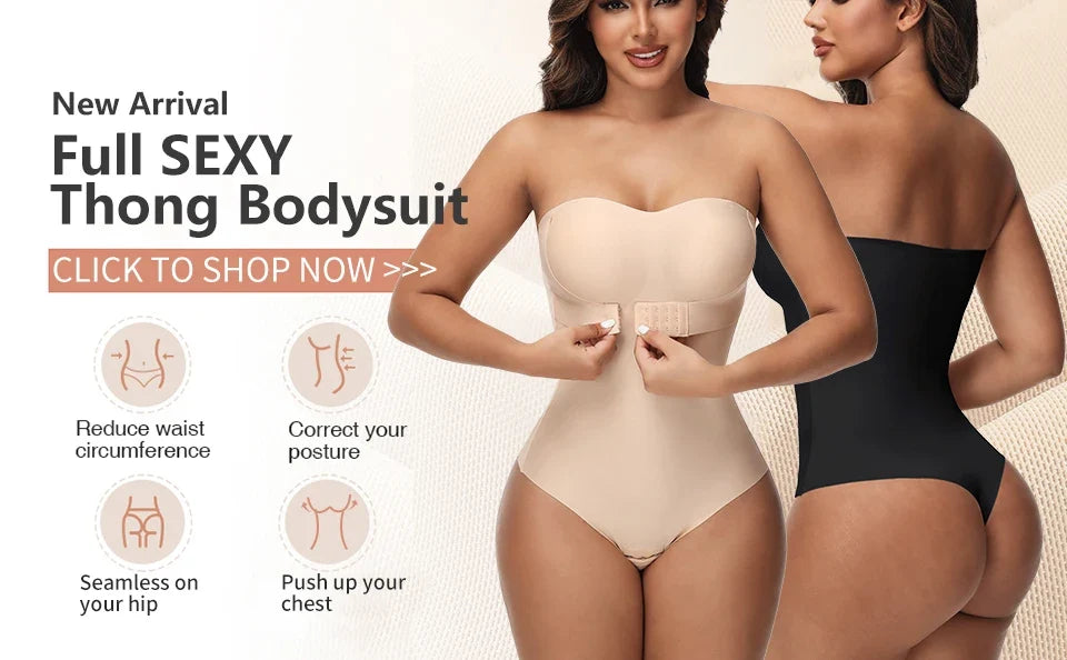 Strapless Thong Bodysuits 4XL Women Belly Control Full Body Shaper Push Up Breast Underwear Plus Size Women's Clothing