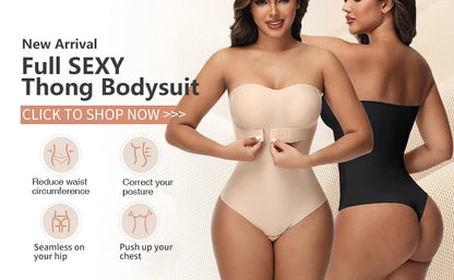 Strapless Thong Bodysuits 4XL Women Belly Control Full Body Shaper Push Up Breast Underwear Plus Size Women's Clothing