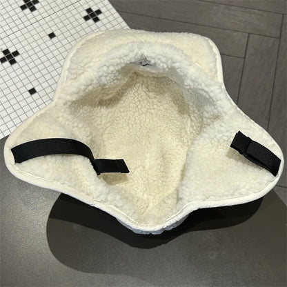 Velvet Lei Feng Hat Unisex Winter Thickened Velvet Lamb Wool Warm Ear Protection Hat Outdoor Ski Cycling Pilot Hats Russian Hats