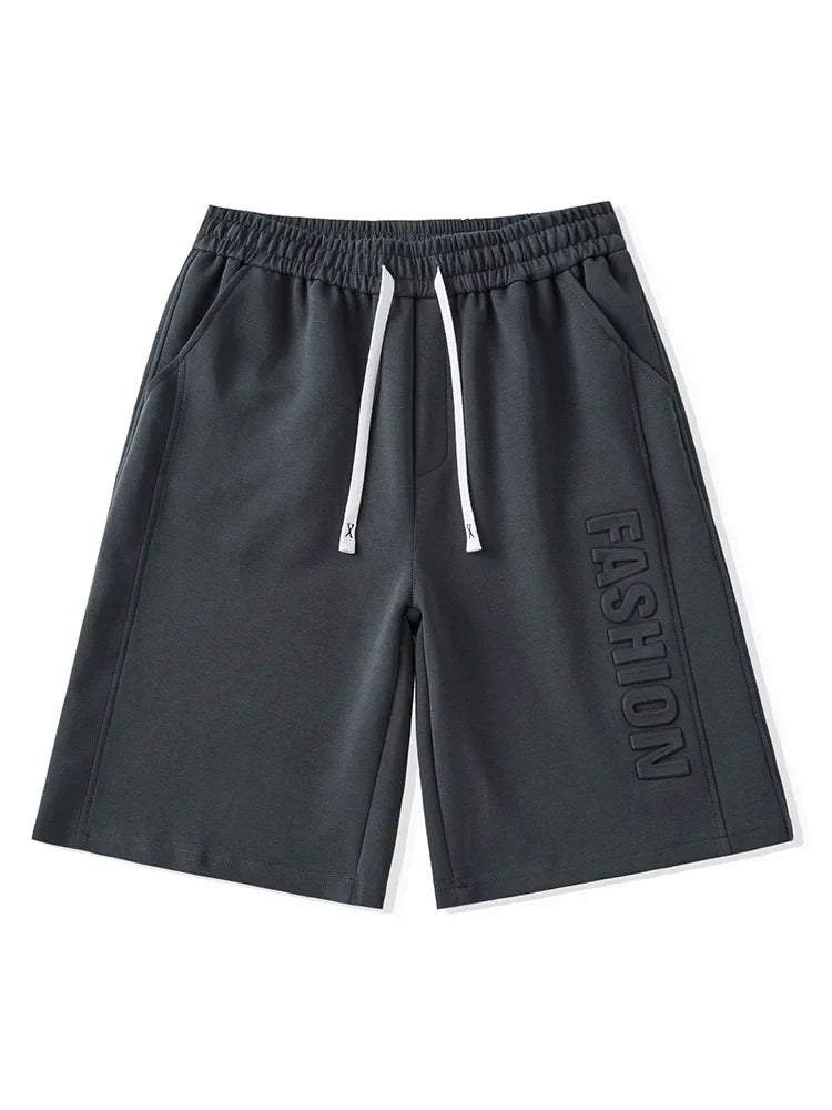 Men's Shorts Summer Clothes Fashion Letter Printed Casual Sweatpants Solid Color Loose Cotton Short Pants Male Straight Shorts