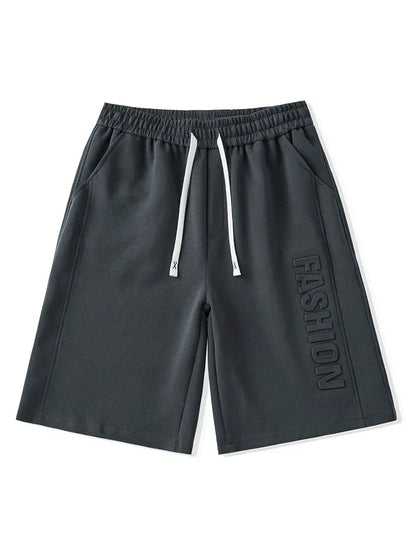 Men's Shorts Summer Clothes Fashion Letter Printed Casual Sweatpants Solid Color Loose Cotton Short Pants Male Straight Shorts