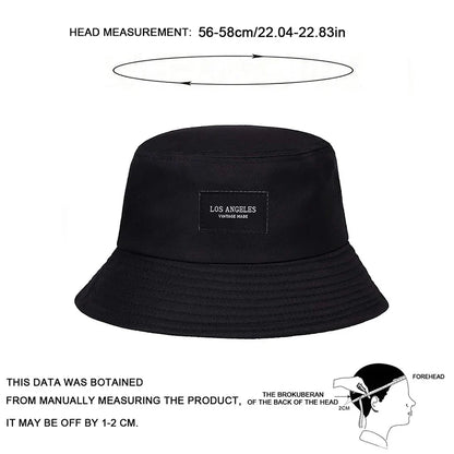Unisex LOS ANGELES Letter Sticker Bucket Hats Fishermen Caps Outdoor Casual Cap Sunscreen Hat