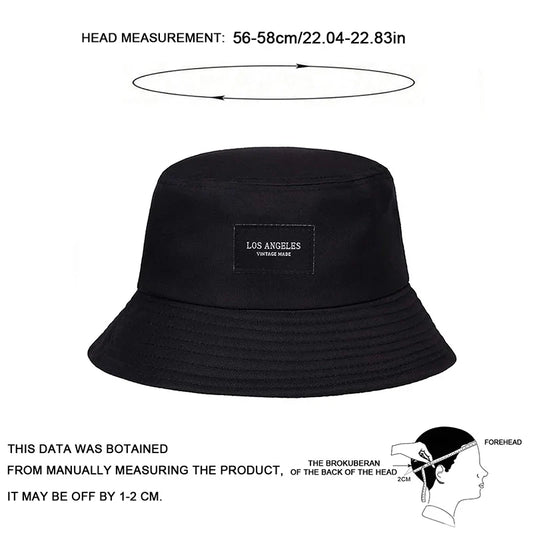 Unisex LOS ANGELES Letter Sticker Bucket Hats Fishermen Caps Outdoor Casual Cap Sunscreen Hat