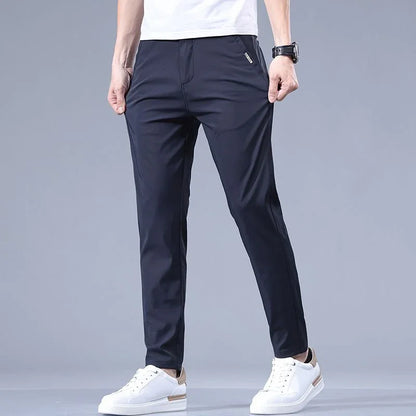 2026 Men's Summer Casual Pants Thin Ice Silk Men's Pants Fashion Straight  Elastic Men's New Pants Men's Pants