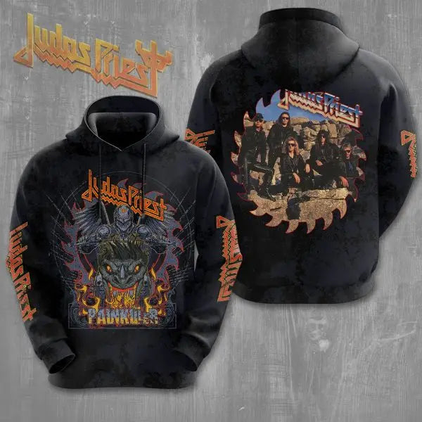 Rock band Judas Priest retro 3D printed men's and women's sports shirts, street long sleeved pullovers, American sweatshirts