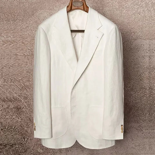 Summer Thin Retro Men's Breathable Linen Small Suit Italian Retro Slim Casual Blazer Trendy