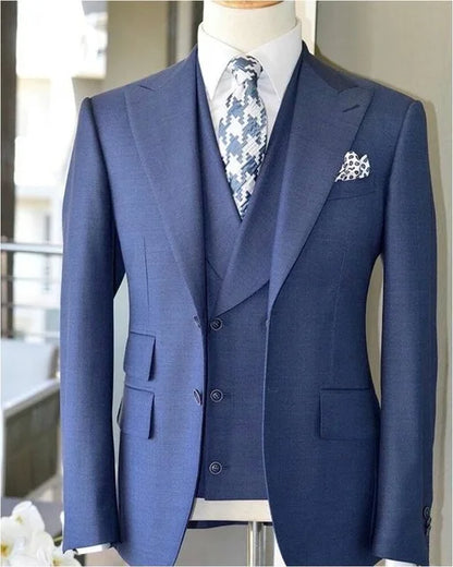 Grey Wedding Men Tuxedos Stand Collar Suit Men's Business Office Slim Fit Good Quality Male Suits 3 Pieces Sets