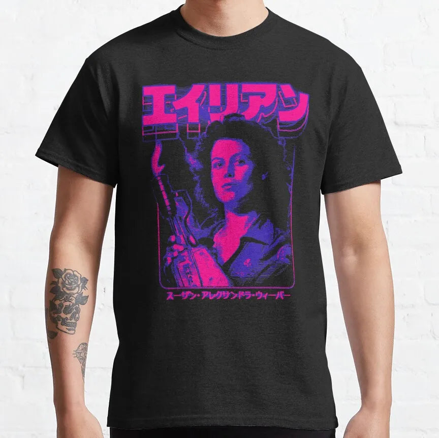 Alien Ellen Ripley 80s Science Fiction Retro Movie Weyland Xenomorph Yutani Prometheus T Shirt 100% Cotton Tees Tops Graphic