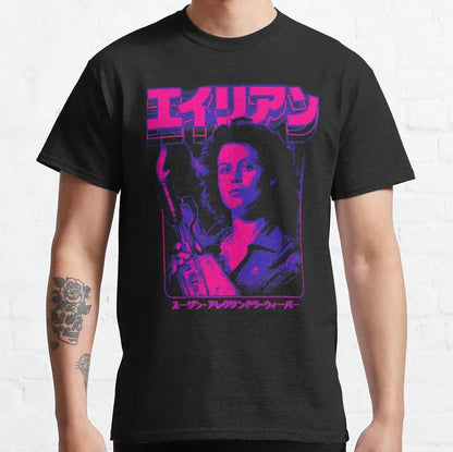 Alien Ellen Ripley 80s Science Fiction Retro Movie Weyland Xenomorph Yutani Prometheus T Shirt 100% Cotton Tees Tops Graphic