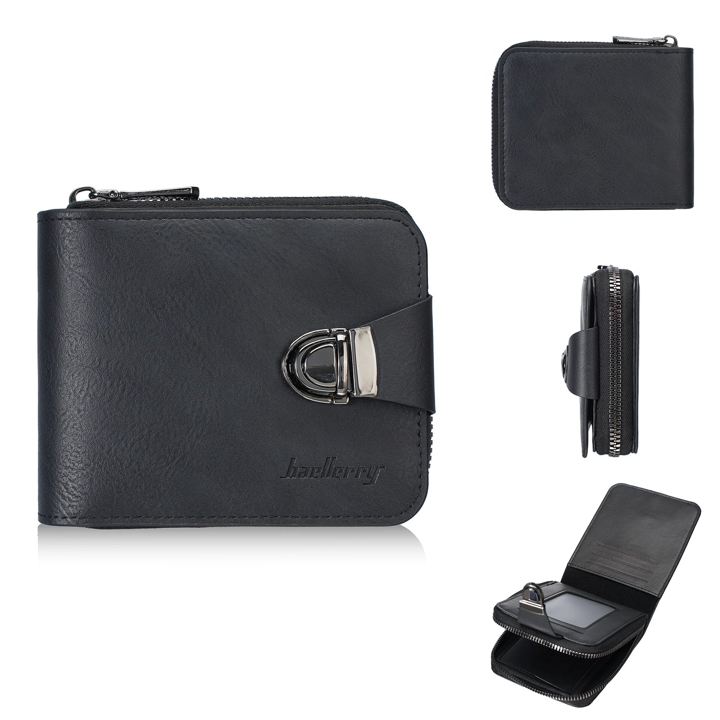 Men's Wallet Made pu Skin Purse for Men Coin Purse Short Male Card Holder Wallets Zipper Around Money Coin Purse
