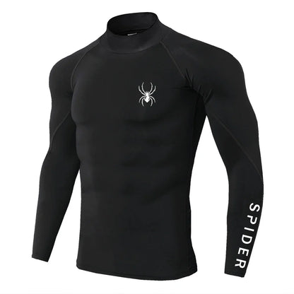 Men's Long Sleeve Compression Shirt Gym Fitness Athletic Undershirt Elastic Sport Running Tops