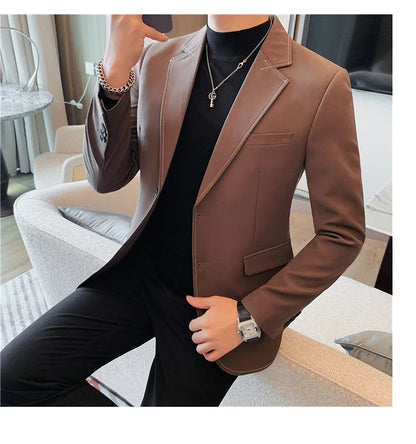 High Quality Line design Luxury Men's Suit Coats Fashion Business Casual Two Buttons Formal Social Wedding Party Suit Jacket