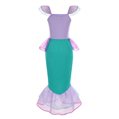 Kid Purple Mermaid Dress Princess Costume Perform Clothes Baby Girl Birthday Party Christmas Cosplay Dress Suit for Girls
