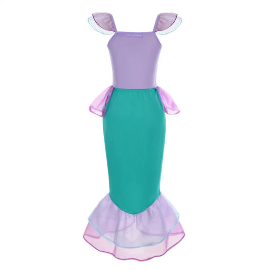 Kid Purple Mermaid Dress Princess Costume Perform Clothes Baby Girl Birthday Party Christmas Cosplay Dress Suit for Girls