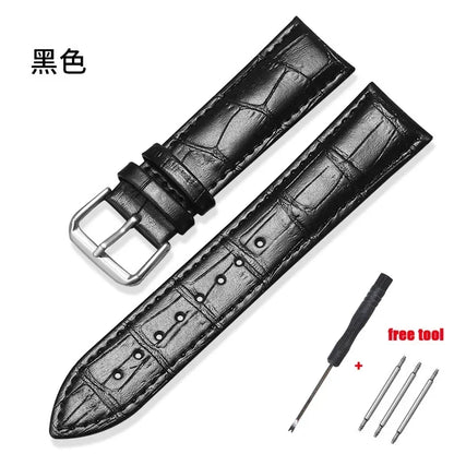 Genuine Calfskin Strap Slub Pattern Watch Accessories 10/12/13/14/15/16/17/18/19/20/21/22/24mm Universal Watchband/
