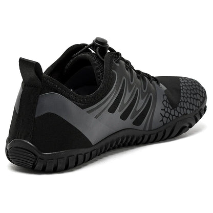 Wide Toe Barefoot Shoes for Unisex Artificial Leather Outdoor Walking Sneakers Zero Drop Minimalist Elastic Band Shoes