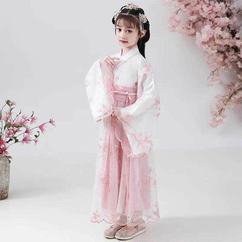 Girl Modern Hanfu Chinese Style Dress Halloween Fairy Kids Clothes Vestidos Traditional Cosplay Children Costume Girls Dresses