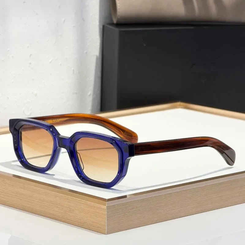 Handmade Thick Acetate Sunglasses Square Japanese Style High Quality Classical Vintage Eyeglasses for Men Women with Case