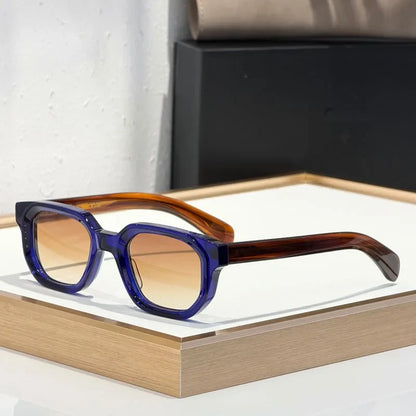 Handmade Thick Acetate Sunglasses Square Japanese Style High Quality Classical Vintage Eyeglasses for Men Women with Case