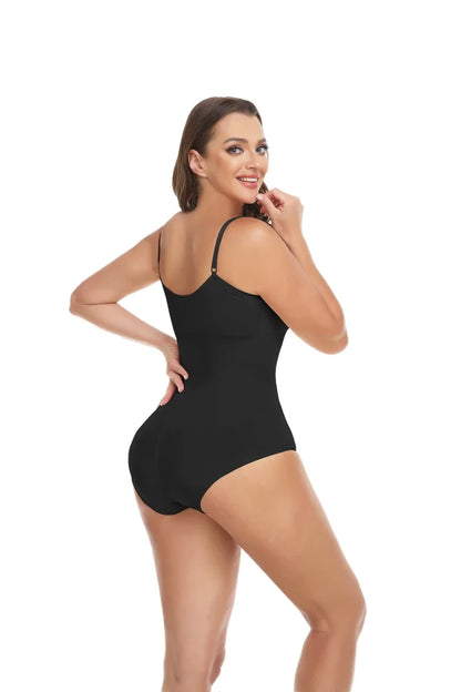 Women Seam-free Sleeveless V-Neck Bodysuit Shapewear Tummy Control Body Shaper Tank Top Red Blue