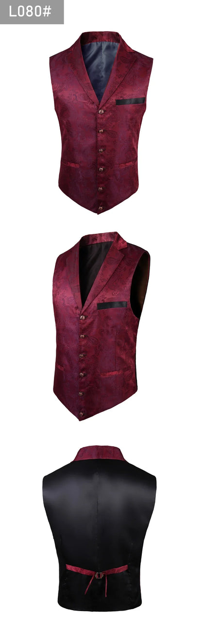 2025 New High-end Suit Collar Jacquard White Vest for Men, Black Sleeveless Waistcoat,navy Blue Billiards Uniform,magician Vests