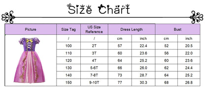 2026 Kids Princess Costume Girls Elsa Anna Dress Carnival Cosplay Snow White Aurora Moana Rapunzel Mermaid Belle Party Outfits