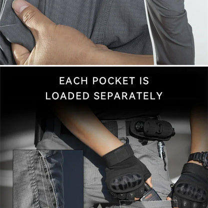 2024 Men Pants Tactical Cargo Pants Casual Waterproof Elastic Outdoor Woring Hiking Safari Style Trousers Male Multi Pockets