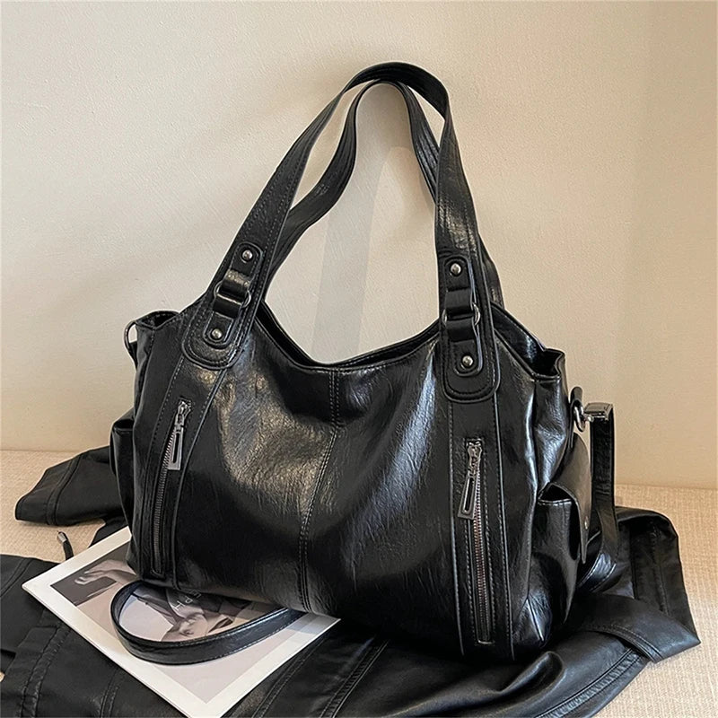 Soft Interior Compartment Shoulder Bags High Quality Contrasting Colors Crossbody Bags for Women Fashion Pu Leather Handbags