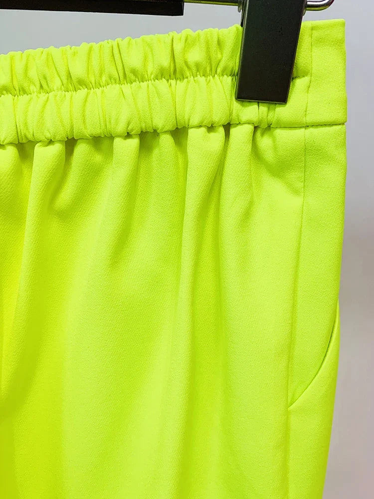 HIGH STREET Newest Fashion 2026 Designer Jacket Women Peak Strong Shoulder Double Breasted Long Blazer Fluorescein