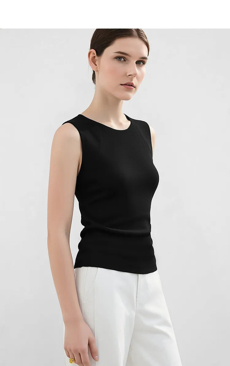 Women's Tank Top 2026 Summer New Round Neck Basic Solid Color Cami Slim Fit Versatile Sleeveless Vest Top female 12642039