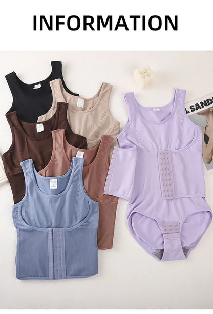2025 New Bodysuit Shapewear With Zipper Belt Women Tummy Control Fajas Body Shaper Waist Trainer Slimming Cincher Corset Tops