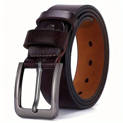 Belt for Men Original Genuine Leather Alloy Metal Pin Buckle Waist Belt Straps Plus Extra Size 105 110 120 130 140 150 160 170cm