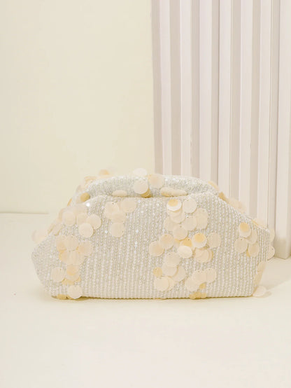Dinner bag Fashion sequin messenger bag Women's simple handbag, large sequin clutch bag Versatile chain shoulder messeng  bag